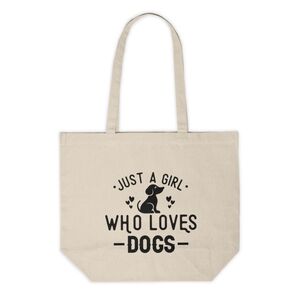 Just A Girl Who Loves Dogs Custom Canvas Tote Bag